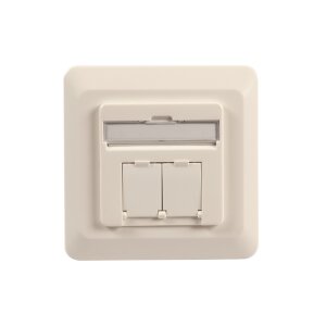 Datendose Cat.6A UP 2xRJ45 RAL9010 rechts/links –...