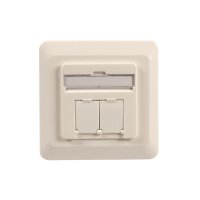 Datendose Cat.6A UP 2xRJ45 RAL9010 oben/unten – 500MHz vollgeschirmt