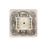 Datendose Cat.6A UP 2xRJ45 RAL9010 oben/unten – 500MHz vollgeschirmt