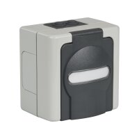 Aufputz-Feuchtraum Leergehäuse für 2 Keystone-Module, IP44 grau – passend für Netzwerkdosen