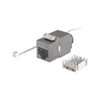 RJ45 Keystone Slimline Cat.6A – Zinkdruckguss, 10GE, vollgeschirmt