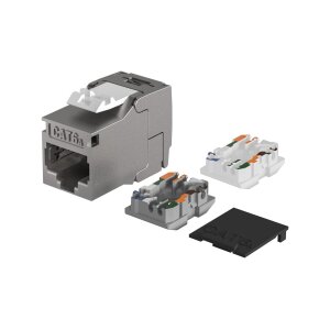 24er Set RJ45 Keystone Cat.6A Slimline – 10Gbit, vollgeschirmt, werkzeuglos