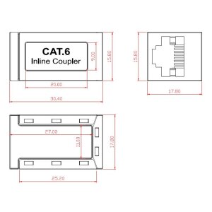 Modular-Adapter RJ45 STP Cat.6 – Geschirmte Verbindungskupplung