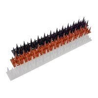 Taubenabwehr Spikes PP 3-reihig, 10er-Set (40 cm) – ziegelrot/schwarz/weiß, wetterfest