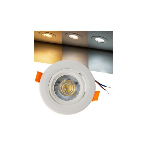 ChiliTec LED Einbauleuchte Umschaltbare Lichtfarbe 72 mm | Direkt 230 V