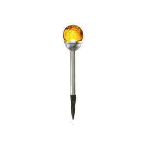 Solarpollerleuchte Roma 2er Set – LED, 26?cm, bernsteinfarben, schwarz, solarbetrieben