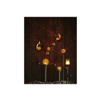 Solarpollerleuchte Roma 2er Set – LED, 26?cm, bernsteinfarben, schwarz, solarbetrieben