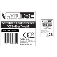Satelliten Lautsprecher CTB-60B – 2-Wege Boxen Paar, 60W, 8 Ohm, weiß