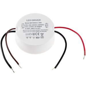 LED-Trafo CT-36E – 1–36W Slimline, rund, 12V...