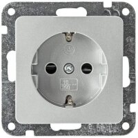 DELPHI Steckdose Unterputz Wand-Steckdose Klemmanschluss I 230V Schutzkontakt-Steckdose mit erhöhtem Berührungsschutz Silber Grau #1