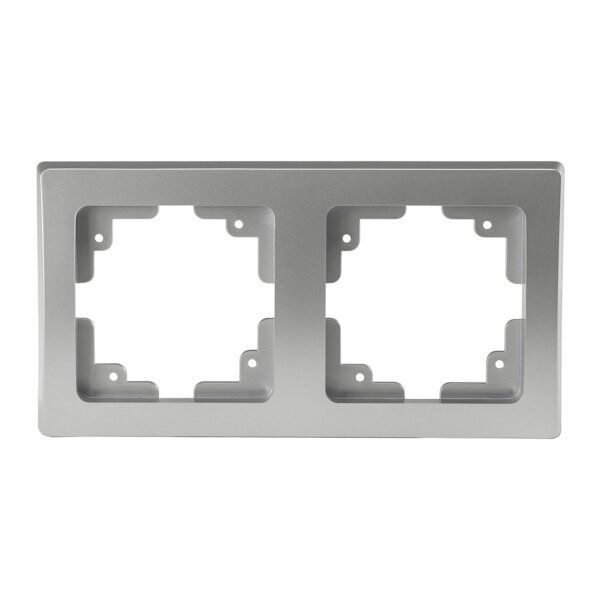 Delphi 2-fach Rahmen Doppel Rahmen Wandabdeckung Silber Grau