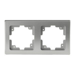 Delphi 2-fach Rahmen Doppel Rahmen Wandabdeckung Silber Grau