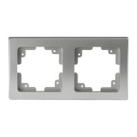 Delphi 2-fach Rahmen Doppel Rahmen Wandabdeckung Silber Grau