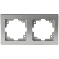 Delphi 2-fach Rahmen Doppel Rahmen Wandabdeckung Silber Grau