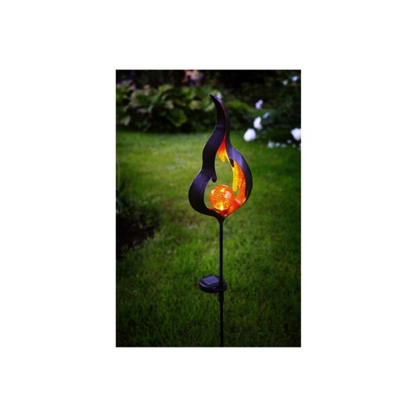 Solarleuchte Melilla LED – Bernsteinfarben, solarbetrieben, 85?cm, IP44 wetterfest