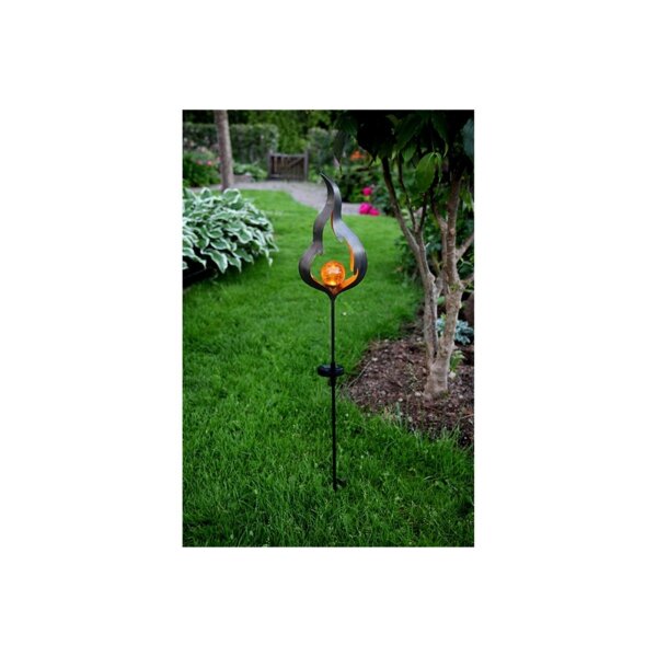 Solarleuchte Melilla LED – Bernsteinfarben, solarbetrieben, 85?cm, IP44 wetterfest