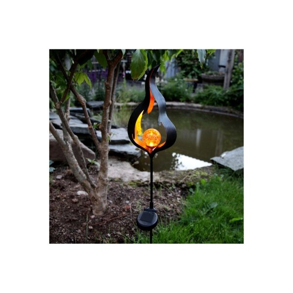 Solarleuchte Melilla LED – Bernsteinfarben, solarbetrieben, 85?cm, IP44 wetterfest