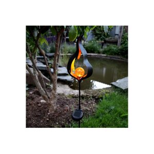 Solarleuchte Melilla LED – Bernsteinfarben, solarbetrieben, 85?cm, IP44 wetterfest