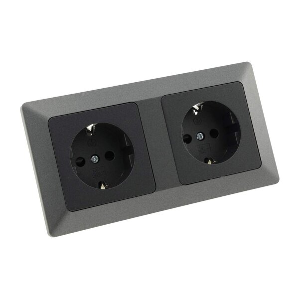 Elektroinstallation Komplett Set 59-teilig – Steckdosen, Schalter & TV-Dosen Anthrazit