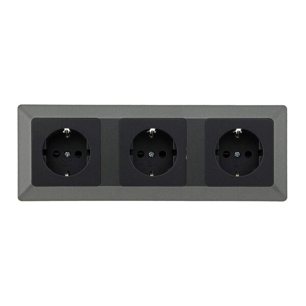 Elektroinstallation Komplett Set 59-teilig – Steckdosen, Schalter & TV-Dosen Anthrazit