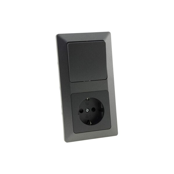 Elektroinstallation Komplett Set 59-teilig – Steckdosen, Schalter & TV-Dosen Anthrazit