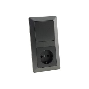 Elektroinstallation Komplett Set 59-teilig – Steckdosen, Schalter & TV-Dosen Anthrazit