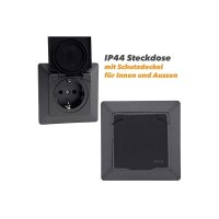 Elektroinstallation Komplett Set 59-teilig – Steckdosen, Schalter & TV-Dosen Anthrazit