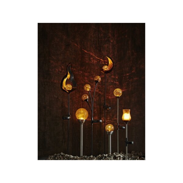 Solarleuchte Melilla – LED Bernsteinlicht, IP44, solarbetrieben, 85?cm für Garten & Terrasse