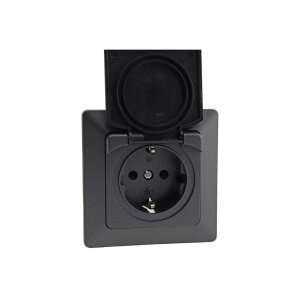 Milos Schutzkontakt-Steckdose IP44 – Anthrazit,...