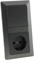 MILOS Steckdosen Schalter Unterputz Set 59-teilig IP44 Steckdose Wechselschalter IP44 Komplettset für Wohnzimmer, Büro, Küche, Badezimmer Grau Anthrazit