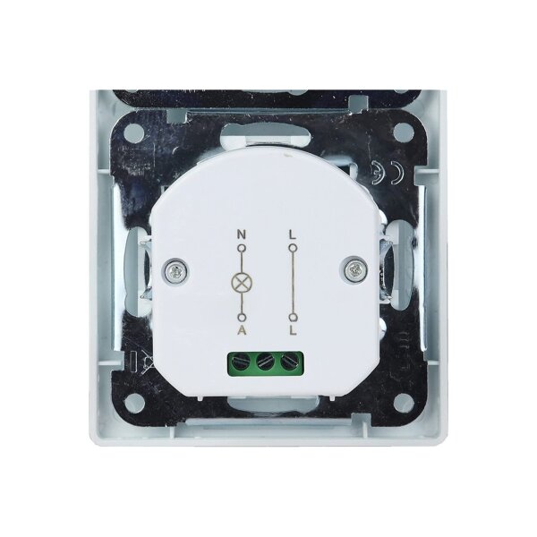 Delphi Bewegungsmelder 2-Draht mit Steckdose Unterputz UP 230V~ 160° PIR Sensor Schutzkontaktsteckdose im Doppelrahmen Anschluss ohne Nullleiter