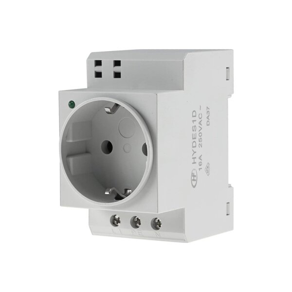 Hongfa Schutzkontakt-Steckdose für Hutschiene – 250 V, 16 A, LED-Statusanzeige, IP20