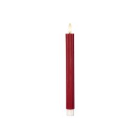 LED Leuchterkerze 2er Set "Flamme Stripe" in Rot
