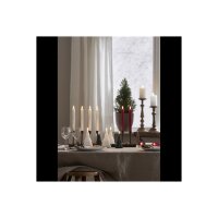 LED Leuchterkerze 2er Set "Flamme Stripe" in Rot