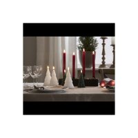 LED Leuchterkerze 2er Set "Flamme Stripe" in Rot