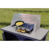 CRESPO Windschutz für Grill & Kocher – Aluminium, ausziehbar 38–60 cm