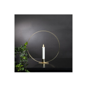 Dekoration FLAMME RING mit Fuß in "Messing"