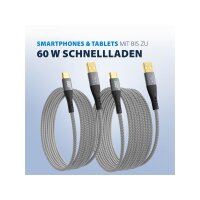 USB-A auf USB-C Kabelset (2×3 m) | 60W QC Schnellladen | Textilmantel | Goldkontakte | 2er-Set