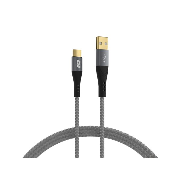 USB-A auf USB-C Kabel | 60W QC Schnellladen | Textilmantel | Goldkontakte | 3 m