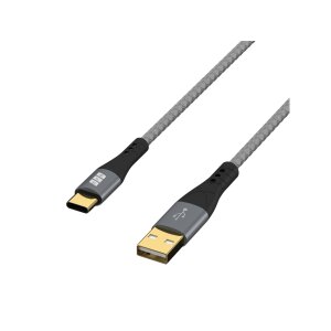 USB-A auf USB-C Kabel | 60W QC Schnellladen | Textilmantel | Goldkontakte | 3 m