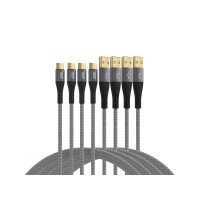 USB-A auf USB-C Kabel Set | 60W QC Schnellladen | 0,5 + 1 + 2 + 3 m | Textilmantel & Goldkontakte
