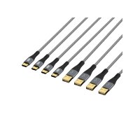 USB-A auf USB-C Kabel Set | 60W QC Schnellladen | 0,5 + 1 + 2 + 3 m | Textilmantel & Goldkontakte