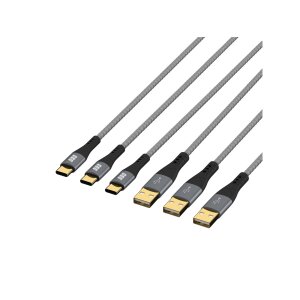 USB-A auf USB-C Kabel Set 3×2 m | 60W QC Schnellladen | Textilmantel & Goldkontakte
