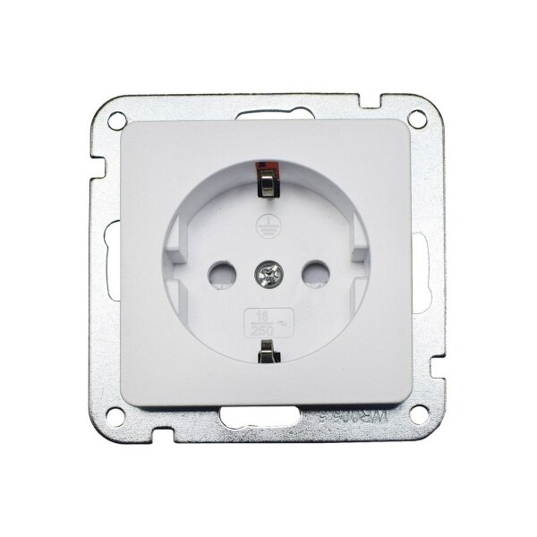 MILOS Steckdose weiß matt | Schutzkontakt 250V 16A | Klemmanschluss | UP Dose