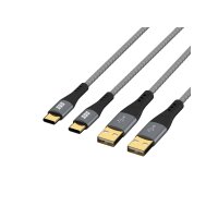 USB-A auf USB-C Kabelset 2×2 m | 60W QC Schnellladen | Textilmantel | 2er-Pack