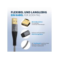 USB-A auf USB-C Kabelset 2×2 m | 60W QC Schnellladen | Textilmantel | 2er-Pack