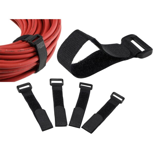 5er Set Klettband mit Öse in schwarz oder weiss