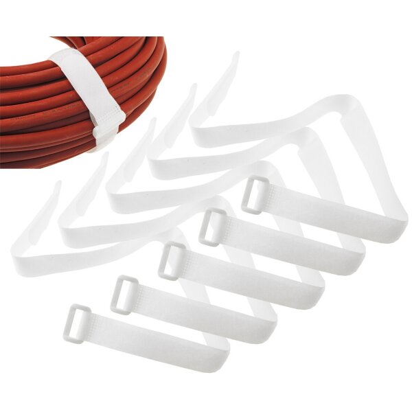 5er Set Klettband mit Öse in schwarz oder weiss