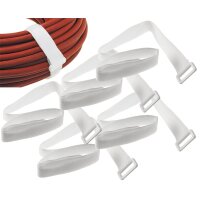 5er Set Klettband mit Öse in schwarz oder weiss