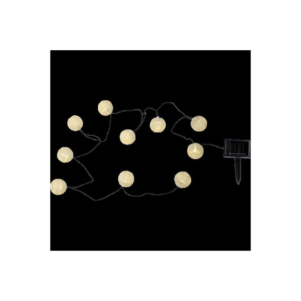 Solarlichterkette Festival – 10 goldene LED-Kugeln, warmweiß, IP44